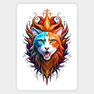 Mainecoon Cats Tribal Color T-Shirt Sticker